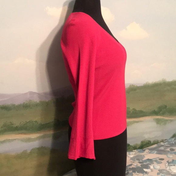 Sigrid Olsen v-neck ribbed sweater -great details - Picture 3 of 8